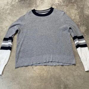 Faherty Sweater Womens Large Gray Knit Thermal Casual Comfy Cashmere Blend